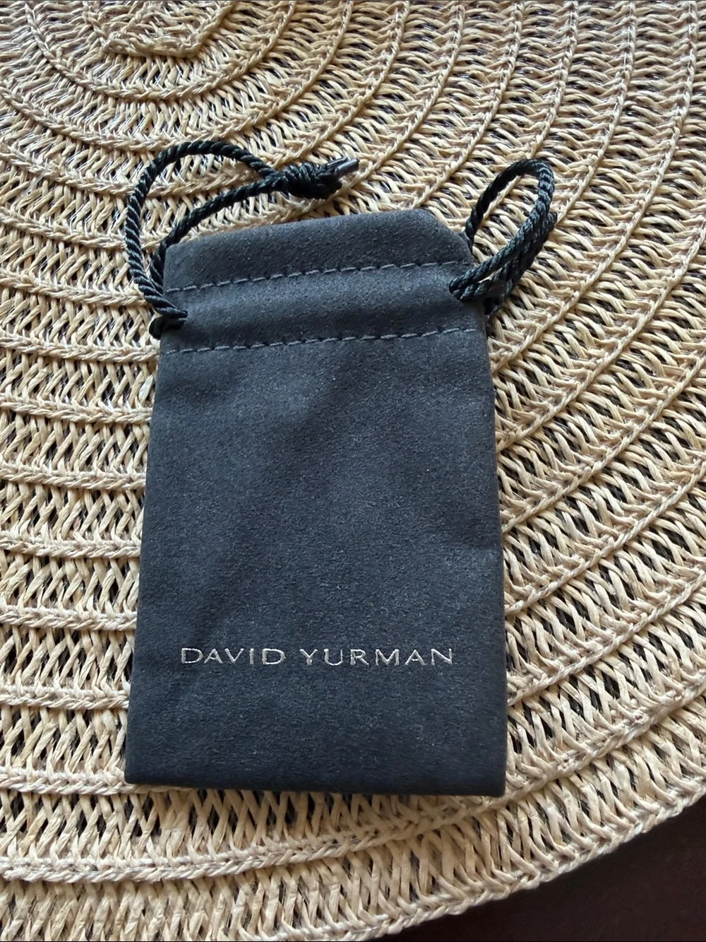 David Yurman Black Suede Drawstring Jewelry Pouch